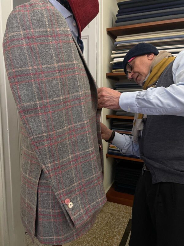 Giacca mattina 2 bottoni sartoria napoletana antonelli made in italy handmade tailor
