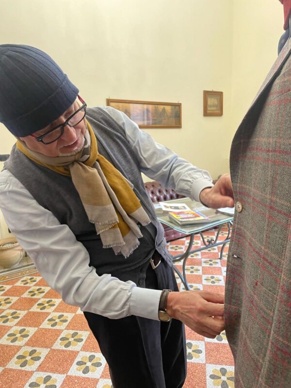 Giacca mattina 2 bottoni sartoria napoletana antonelli made in italy handmade tailor