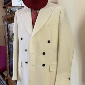 Abito pomeriggio doppio petto panna sartoria napoletana antonelli made in italy handmade tailor