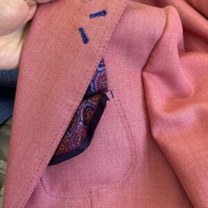 Giacca mattina rosa 2 bottoni sartoria napoletana antonelli made in italy handmade tailor