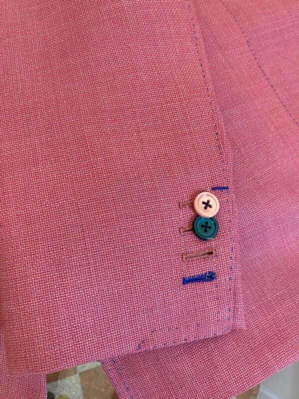 Giacca mattina rosa 2 bottoni sartoria napoletana antonelli made in italy handmade tailor